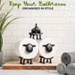 Sheep Toilet Paper Stand, Adorable Resin, Sheep Fabric Box, Stackable for Home, Bathroom, Vanity, Night Stand