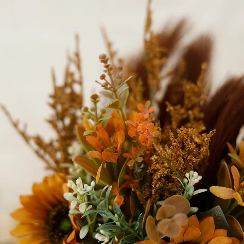 Artificial Flowers Bouquet For Wedding Sunflower Pampas Fake Flower Home Table Decor Living Room Valentine's Day DIY Arrangement