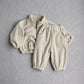 MILANCEL New Autumn Baby Sports Suit Toddler Fleece Solid Color Hoodies Suit Infant Outfit 2PCS
