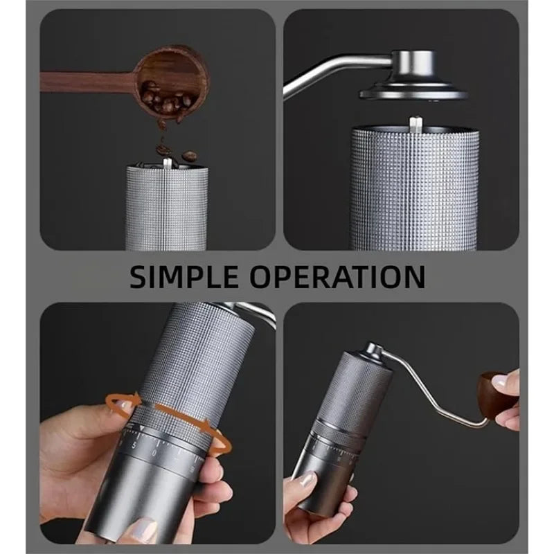 Manual Coffee Grinder External  Adjustable Grinder Stainless Steel Cone Burr Hand Coffee Mill Travel Camping Kitchen Office Use