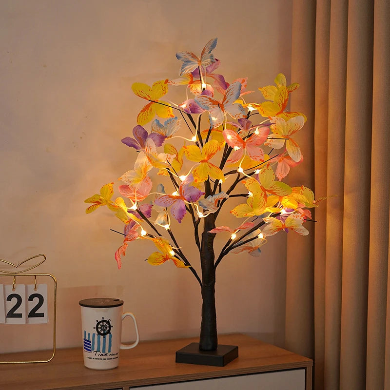 Tabletop Bonsai Tree Lights, Butterfly Tree Lamp, DIY Decorative LED Night Light,for Gift Party Holiday Camping Summer Home Deco