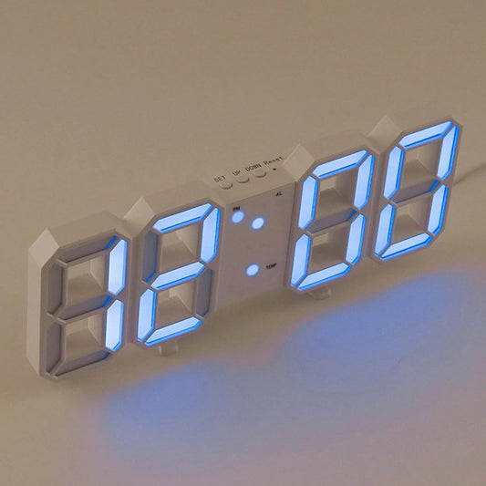 1PC 3d Digital Clock Creative Gift Multi-Functional Electronic Clock For Students With Large Screen Wall Mounted Clock