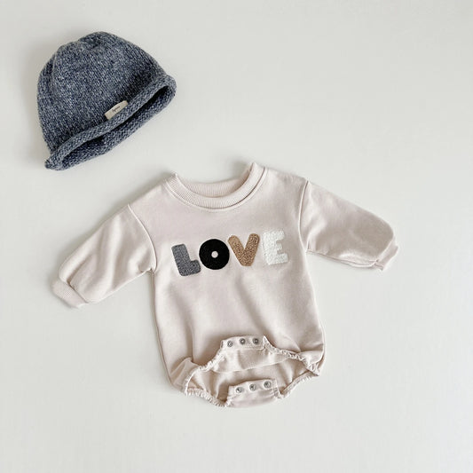 Baby Autumn Clothes 2025 Newborn Infant Baby Boy Girl Romper Cute LOVE Embroidery Soft Cotton Jumpsuit Spring Baby Clothes