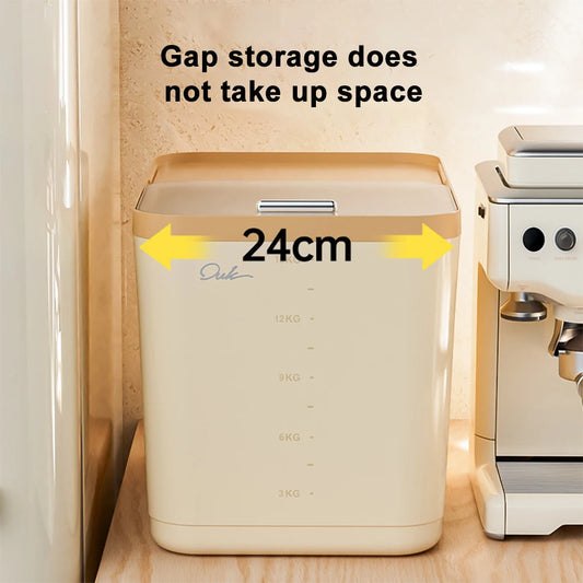 10KG Rice Container Rice Storage Box Pet Food Container Sealed Cereal Dispenser with Buckle Insect Proof Grain Kitchen Organizer