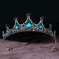 DIEZI Baroque Princess Queen Bridal Crown Purple Crystal Tiara For Women Wedding Vintage Crown Hair Dress Accessories Jewelry