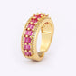 Nidin Light Luxury Cubic Zirconia Open Adjustable Rings For Women Fashion 5 Colors Gold Plated Finger Statement  Jewelry Gift