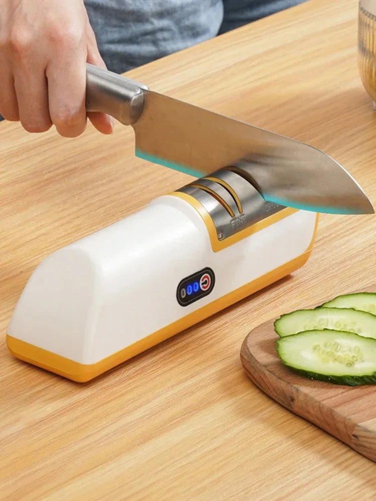 Electric Knife Sharpener Multifunctional Automatic Professional Small Knife Sharpener Kitchen Quick Sharpening Non-slip Tools