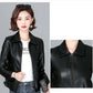 New Women Sheepskin Jacket Spring Autumn 2025 Fashion Casual Long Sleeve Short Zipper Leather Coat Loose Split Leather Outerwear