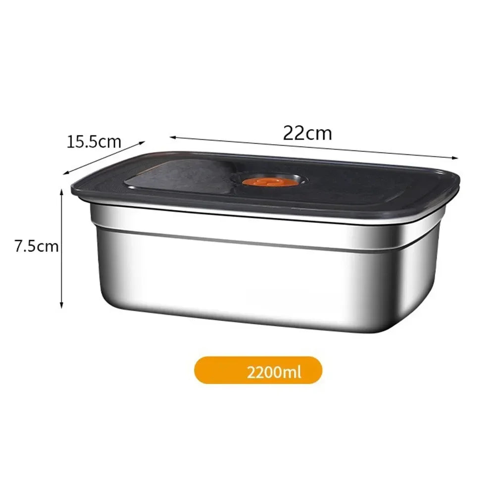 Stainless Steel Camping Lunch Box Leak-proof Sealed Bento Box Microwave Suitable Large Capacity Refrigerator Freezer Storage Box