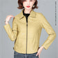 New Women Sheepskin Jacket Spring Autumn 2025 Fashion Casual Long Sleeve Short Zipper Leather Coat Loose Split Leather Outerwear