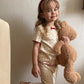 1-6T Toddler Kid Baby Girl Clothes Set Summer 100% Cotton Long Sleeve T Shirt Top Pant Suit Homewear Stretch 2pcs Pajamas Set