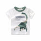 2-9 Years T Shirt Cartoon Animals Baby Kids Boys Girls Children Cotton Short Sleeves Summer Clothing Dinosaur Printing KF917