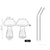 Mushroom Cocktail Glass Cup with Straw For  drinks Beer Creative Clear Wine Glasses Coffee Cups Drinkware Bar Tool