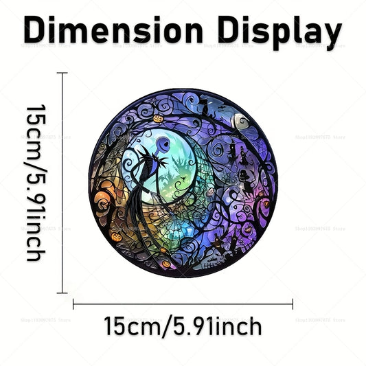 The Nightmare Before Christmas Jack Skellington Sun Catcher 2D Flat Acrylic Hanging Sign for Home Garden Wall Decor Kids Gift