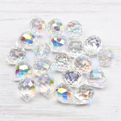 Austria Pear Shape Crystal Faceted Beads 10Mm Assorted Glass Spacer Chandelier Beads for Wedding Diy Necklace Bracelet Earring