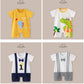 Baby Boys Thin Rompers Baby Girls Short Sleeve Bodysuit Newborn Infants Jumpsuit for Summer New Korean Style Costume