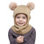 Pompom Baby Winter Hat Scarf One-piece Kids Knitted Beanie Warm Ears Neck Children Bonnet Infant Cap for Girls Boys 1-5Y
