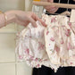 Ins Summer Toddler Girl Outfit 2024 Hollow Cool Slip Tees Lace Rose Flower Bud Shorts Baby Girl 2PCS Clothes Set Kid Girl Suits