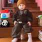 Children's Fleece Suits Insulated Baby Boy Winter Clothes Sets Letters Pullover Hoodie Sweater Top Pants Outfit Girl Tracksuit
