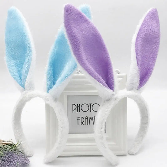 Cute Easter Bunny Ears Headband Women's Plush Lugs Hare Ears Hairband Girl Rabbit Ears Headwear Cosplay Costume Hair Accessories
