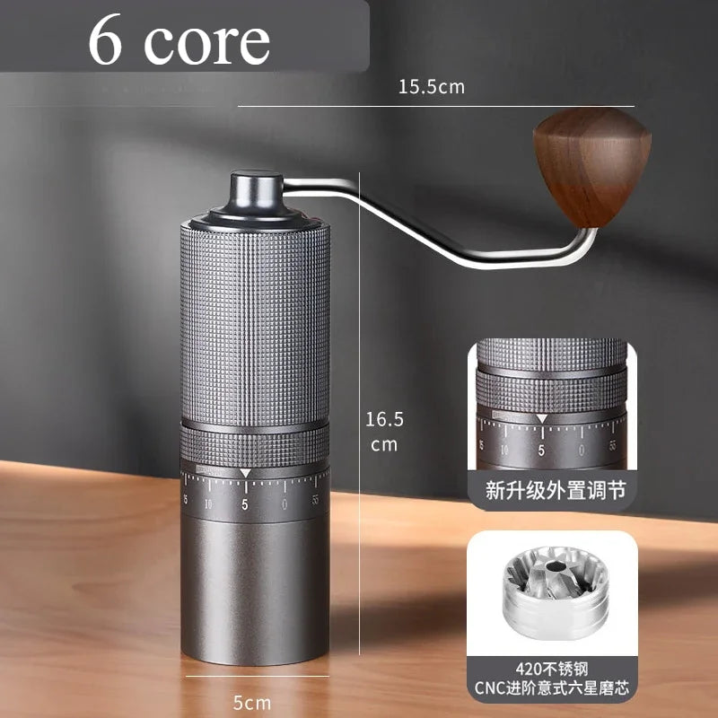 Manual Coffee Grinder External  Adjustable Grinder Stainless Steel Cone Burr Hand Coffee Mill Travel Camping Kitchen Office Use