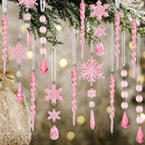 Christmas Crystal Acrylic Ornaments Christmas Decoration for Home 2025 Snowflake Xmas Tree Hanging Pendants New Year Gift 2026