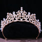 DIEZI Baroque Princess Queen Bridal Crown Purple Crystal Tiara For Women Wedding Vintage Crown Hair Dress Accessories Jewelry