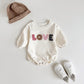 Baby Autumn Clothes 2025 Newborn Infant Baby Boy Girl Romper Cute LOVE Embroidery Soft Cotton Jumpsuit Spring Baby Clothes