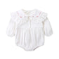 Infant Baby Girls Jumpsuit+Hat Embroidery Lace Stitching Cotton Long Sleeve Toddler Baby Girl Romper Spring Autumn Baby Clothes