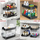 New 2 Tier Under Sink Organizer Sliding Cabinet Basket  Kitchen Organizer Organizer Storage Rack with Hooks Hanging Cup Bathroom