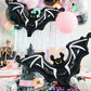 Halloween black bat foil balloons Halloween party supplies bat theme hanging bat decoration horror element atmosphere decoration