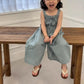 2025 Summer New Girls Jumpsuit Loose Children Wide Leg Pants Cotton Baby Girls Sling Pants Fashion Kids Clothes