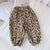 Korean Style Toddler Girls Corduroy Harem Pants 1-8Y Leopard Floral Print Autumn Winter Fleece-Lined or Thin Casual Pants