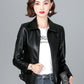 New Women Sheepskin Jacket Spring Autumn 2025 Fashion Casual Long Sleeve Short Zipper Leather Coat Loose Split Leather Outerwear