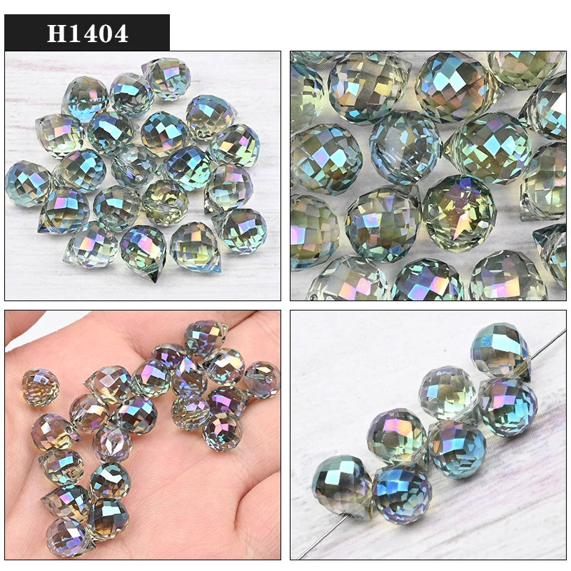 Austria Pear Shape Crystal Faceted Beads 10Mm Assorted Glass Spacer Chandelier Beads for Wedding Diy Necklace Bracelet Earring