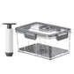 Vacuum Food Storage Container Transparent Fridge Organizer with Drain Net Large Capacity Food Dispenser for Kitchen Storage Box
