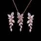 LXOEN Marquise Cut Flower Zirconia Crystal Long Drop Earrings for Women Shiny Leaf CZ Stone Bridal Wedding Jewelry