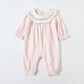 Infant Baby Girls Jumpsuit+Hat Embroidery Lace Stitching Cotton Long Sleeve Toddler Baby Girl Romper Spring Autumn Baby Clothes