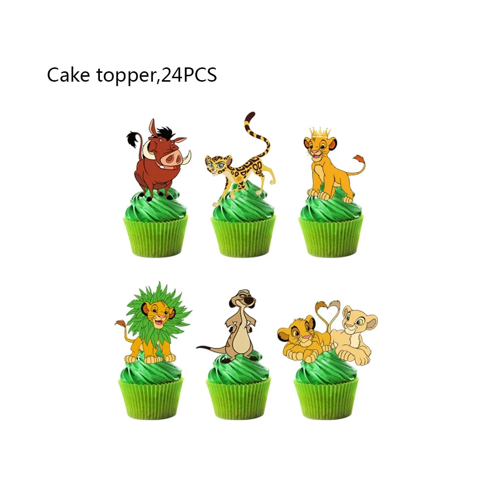 Disney Lion King Simba Birthday Party Decorations Disposable Tableware Tablecloth Fork Knife Spoon Cup Plate for Kid Baby Shower