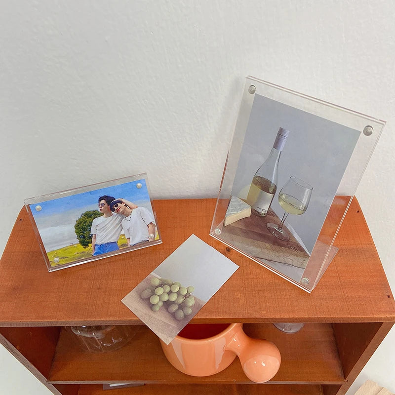 Transparent Acrylic Frames Photos Picture Frame Magnetic Double Sided Photo Frame Kpop Photocard Holder Album Poster Tag Display