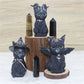 Black Cat Statue Mysterious Cute Cat Witch Cat Figurine Witches Decor Desk Ornament Hand-Painted Sculpture for Halloween 1PC