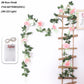 200cm Rose Artificial Flowers Vine LED String Lights For Wedding Garland Home Decor Fake Rose Rattan Hanging Wall Arch Ornament
