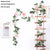200cm Rose Artificial Flowers Vine LED String Lights For Wedding Garland Home Decor Fake Rose Rattan Hanging Wall Arch Ornament