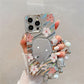 Luxury Flower Make Up Mirror Phone Case For iPhone 13 11 15 14 16 Pro Max 12 16promax 15promax 14promax Shockproof Funda Cover