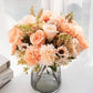 1PC Artificial Flowers Cheap New Year's Decoration Wedding Garden Peony Arch Christmas Home Fake Silk Rose Hydrangeas Vase for