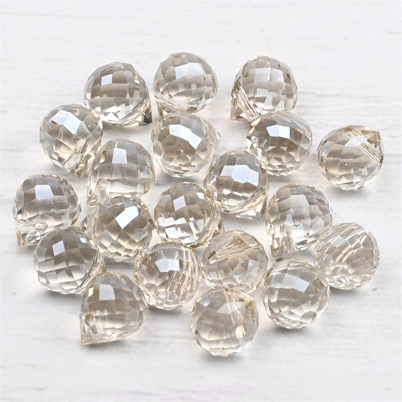 Austria Pear Shape Crystal Faceted Beads 10Mm Assorted Glass Spacer Chandelier Beads for Wedding Diy Necklace Bracelet Earring