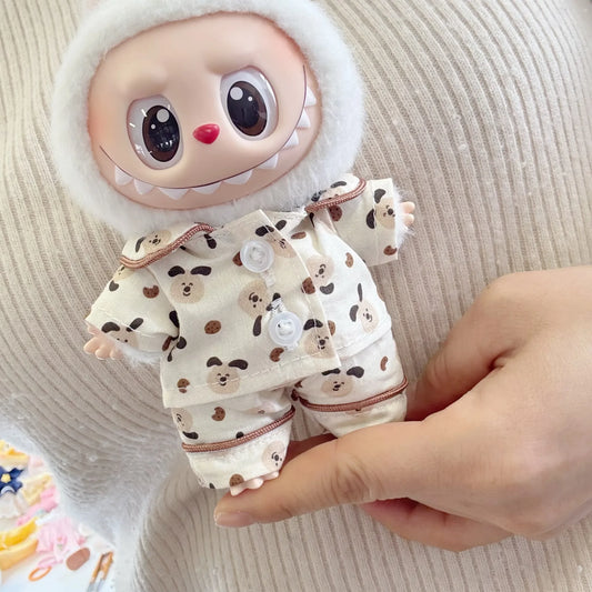 17cm/38cm Plush Doll'S Clothes Outfit Accessories For Korea Kpop Exo Labubu Idol Spring Wild Autumn Pajama Set Clothing Gift
