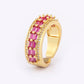 Nidin Light Luxury Cubic Zirconia Open Adjustable Rings For Women Fashion 5 Colors Gold Plated Finger Statement  Jewelry Gift
