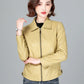 New Women Sheepskin Jacket Spring Autumn 2025 Fashion Casual Long Sleeve Short Zipper Leather Coat Loose Split Leather Outerwear