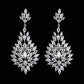 LXOEN Marquise Cut Flower Zirconia Crystal Long Drop Earrings for Women Shiny Leaf CZ Stone Bridal Wedding Jewelry
